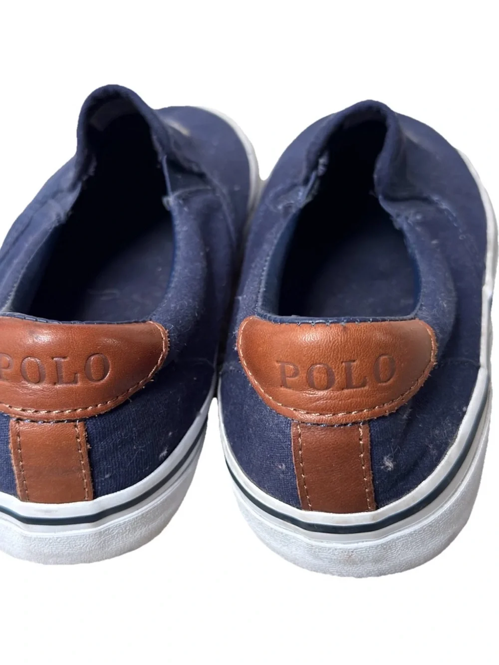 Polo Ralph Lauren Thompson III Polo Bear Slip-On Sneakers Navy Canvas Men's 8.5